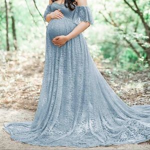 Light blue maternity photoshoot (medium) dress